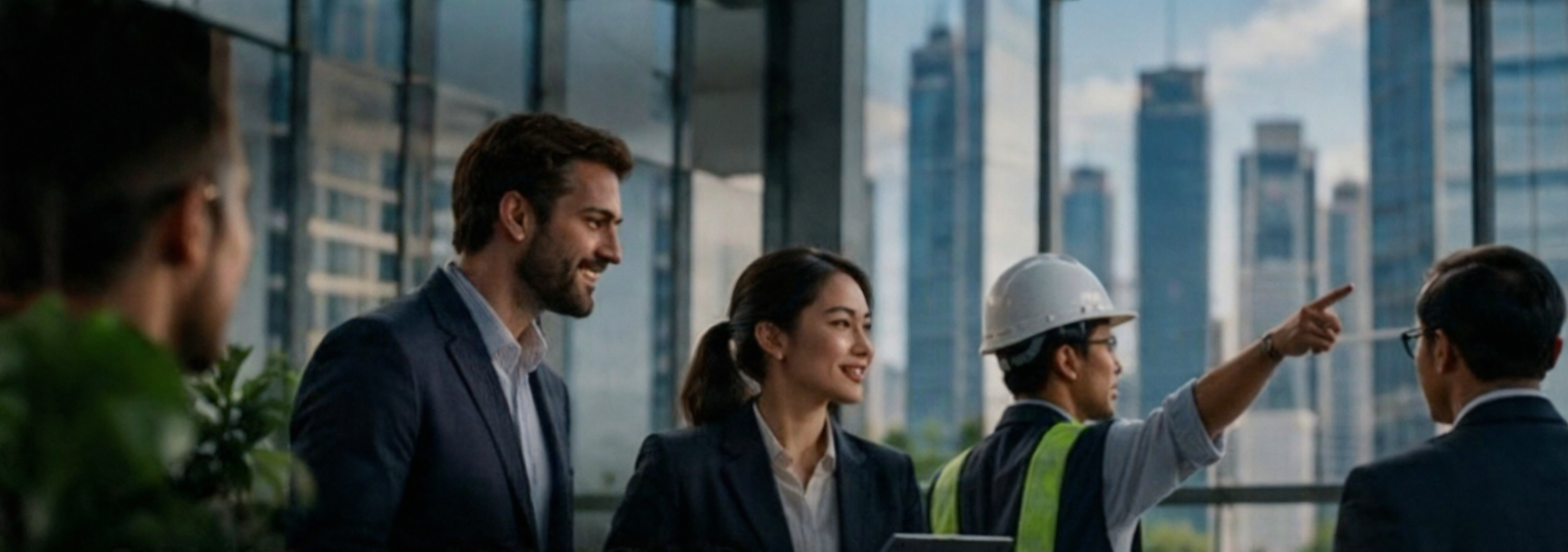 A team working in a bright modern office